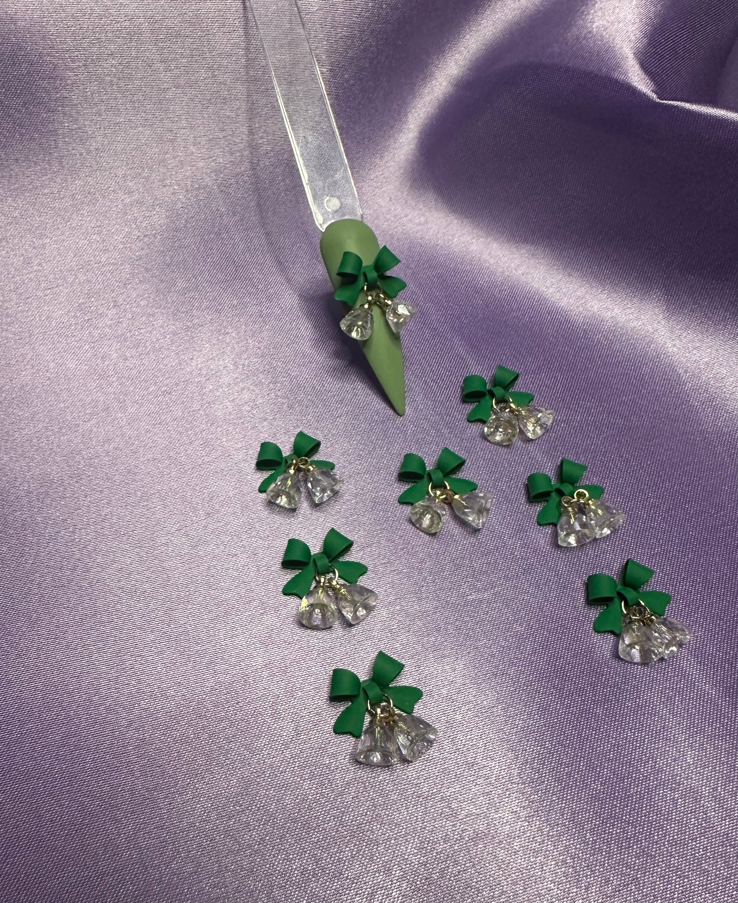 Bow Bell Charms 4pcs
