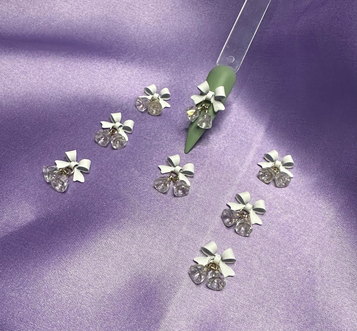 Bow Bell Charms 4pcs