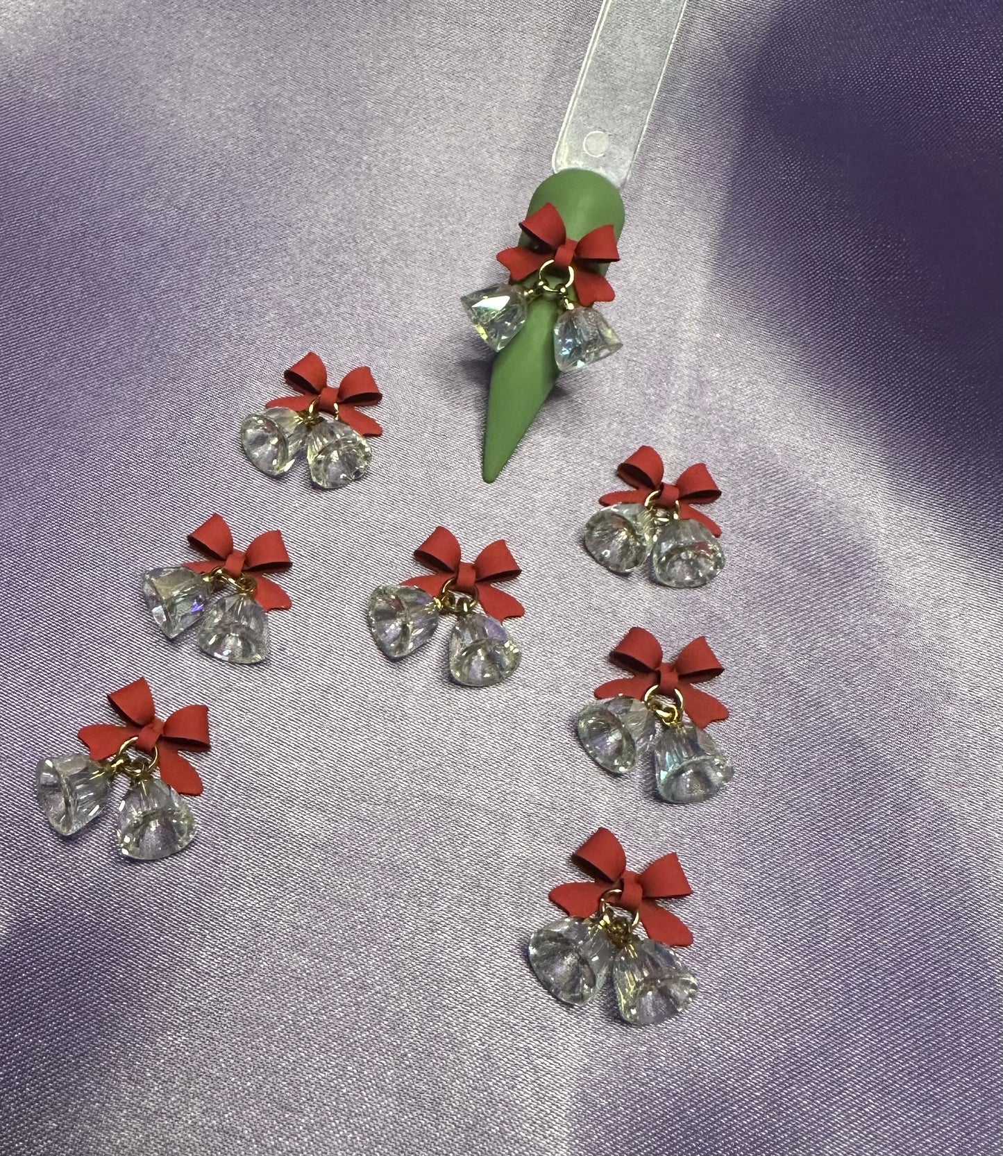 Bow Bell Charms 4pcs