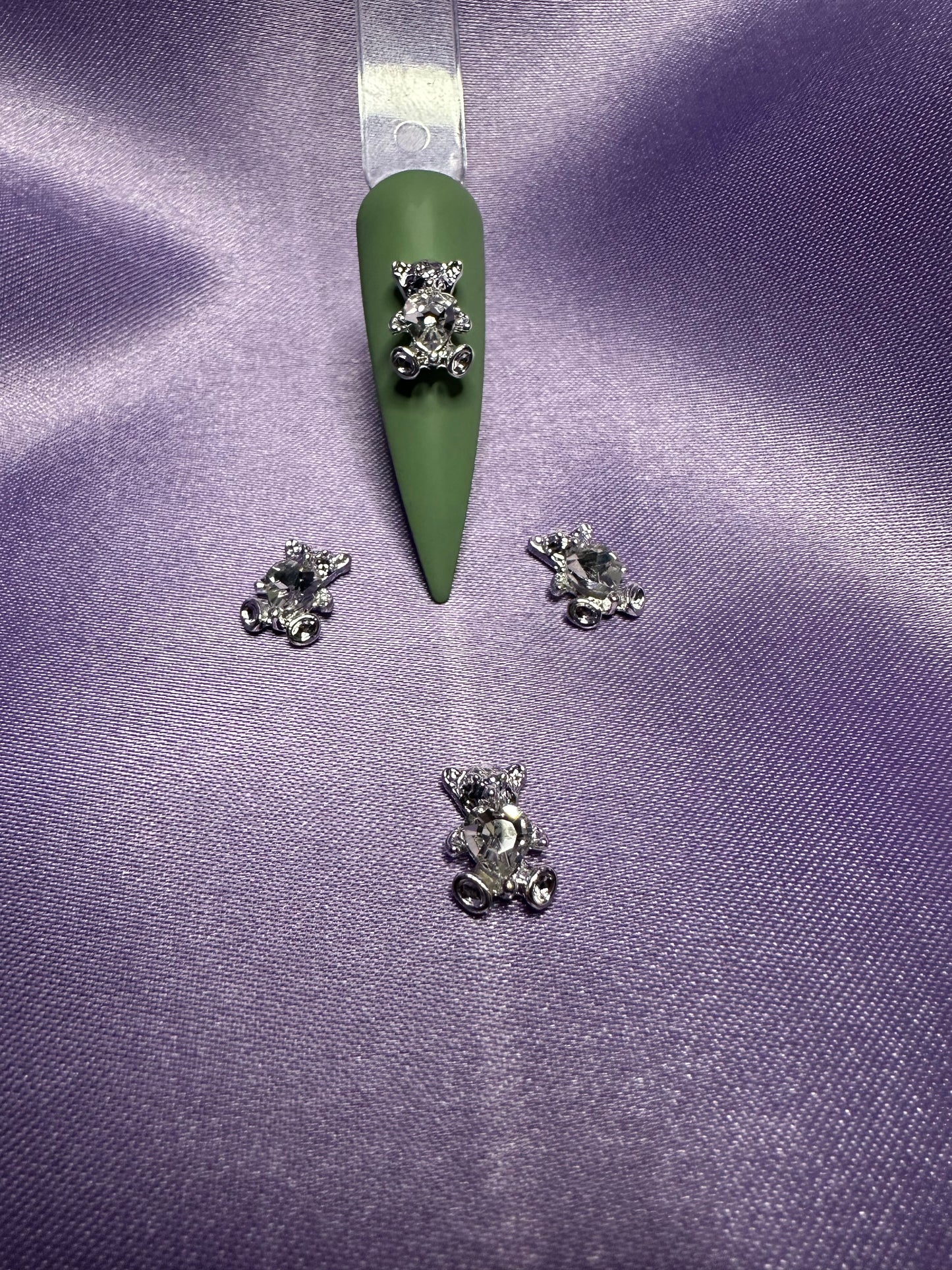 Teddy Rhinestone Charms 4pcs