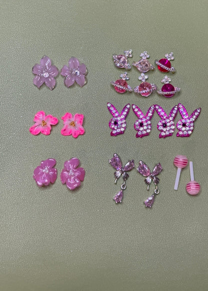 Pink Charms & Pre-Made Flowers(Handmade)
