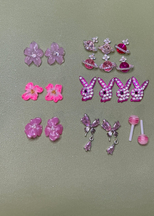 Pink Charms & Pre-Made Flowers(Handmade)