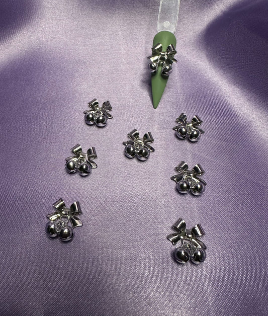 Jingle Bell Bow Charms 4pcs