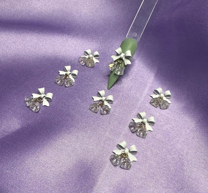 Bow Bell Charms 4pcs