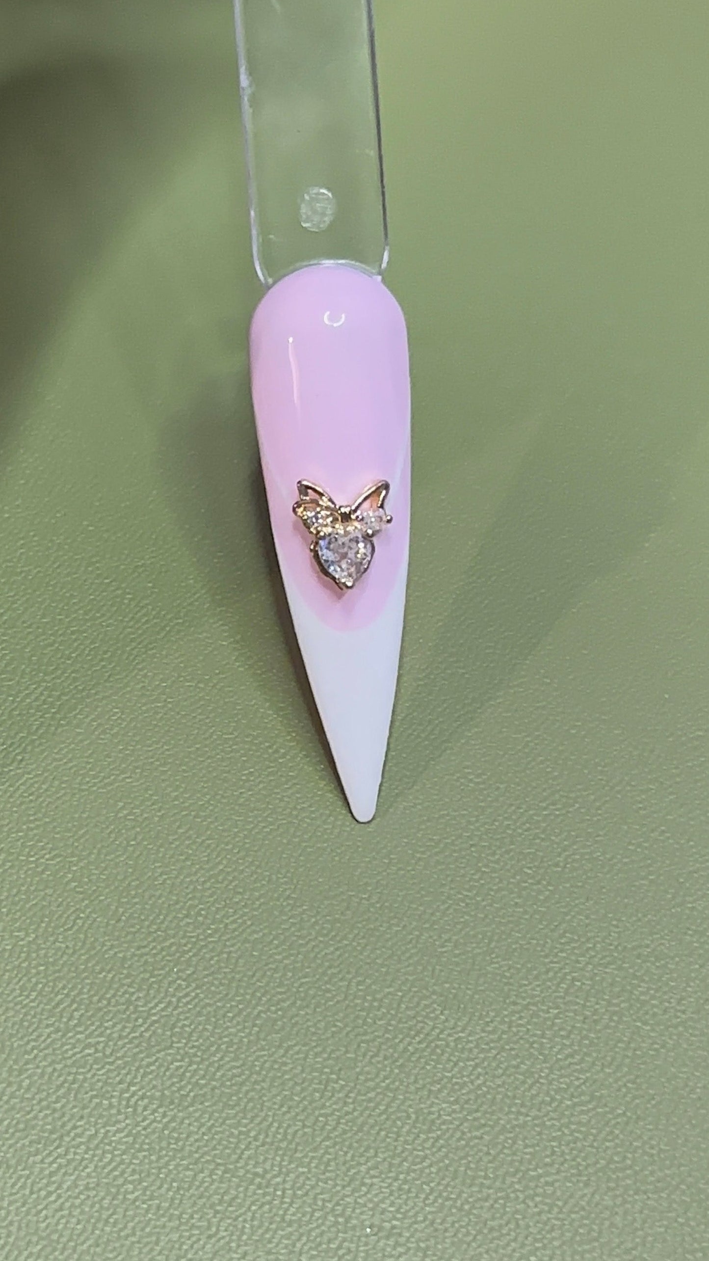 Bow Heart Charms(2pcs)
