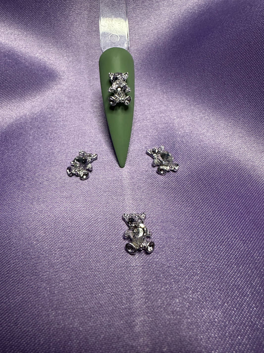 Teddy Rhinestone Charms 4pcs