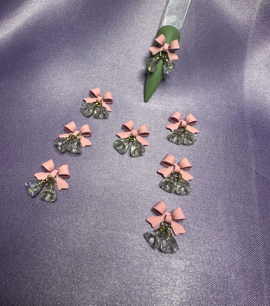 Bow Bell Charms 4pcs