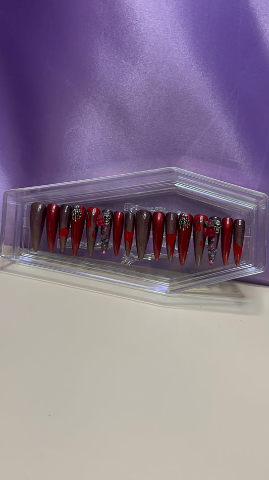 ‘Vampire Kiss’ Sculpted Tips 16pcs